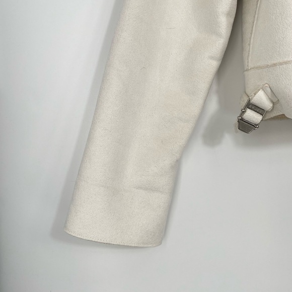 Ralph Lauren Women's Chic Edgy Moto Biker Faux Shearling Vintage Jacket Size S - Picture 5 of 11